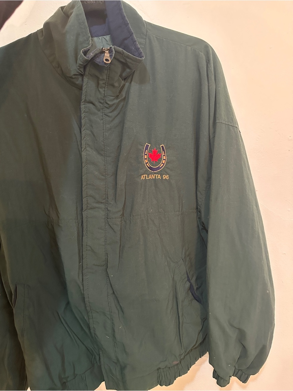 Vintage Atlanta 96 Embroidered Green Men's Jacket